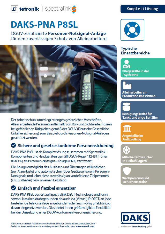DAKS-PNA P8SL Produktinfo-Flyer