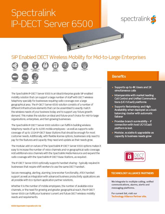 Spectralink  Modell KWS 2500 Datenblatt